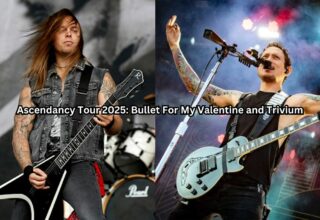 Matthew Tuck of Bullet and Matt Heafy of Trivium. Photos: GETTY IMAGES